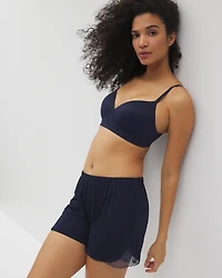 Lace Trim Pajama Shorts