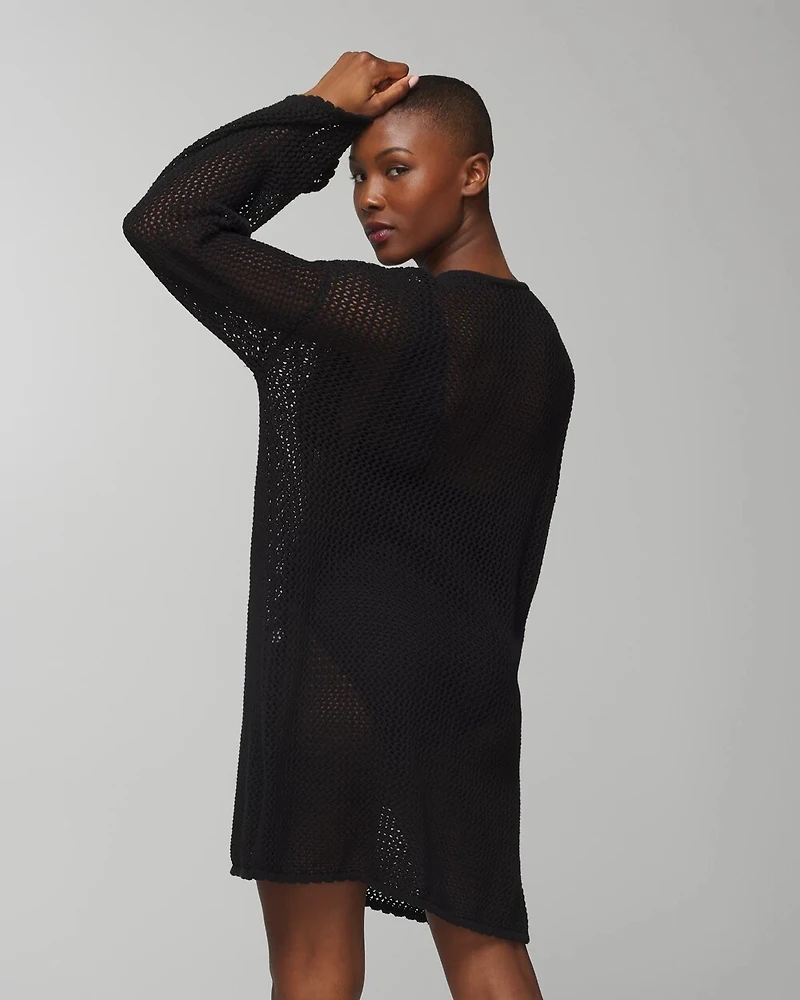 Cotton Crochet-Style Shift Cover-Up