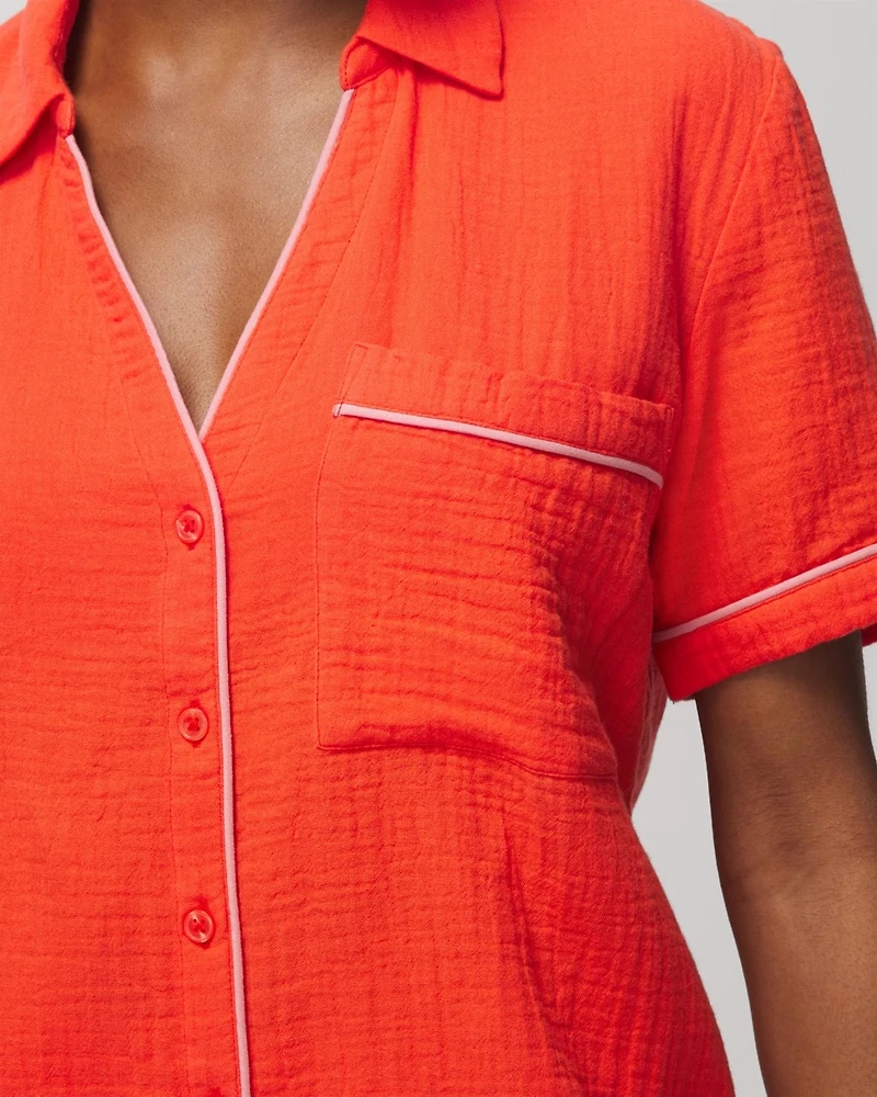 Short-Sleeve Pajama Top