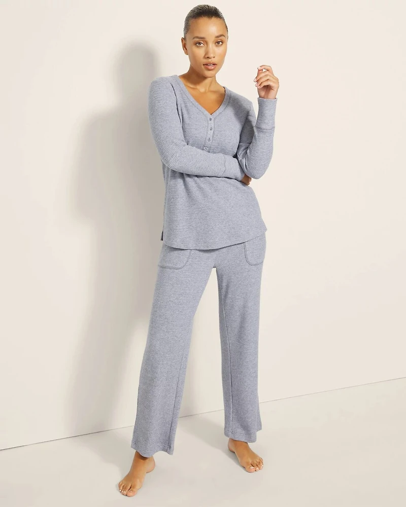 Long-Sleeve Pajama Henley