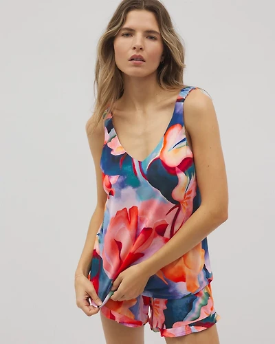Shirred Strap Pajama Tank