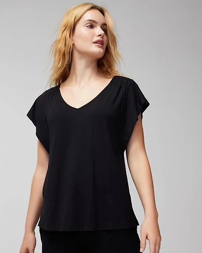 Short-Sleeve Flutter Pajama Top