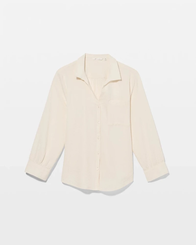 Textured Stripe Relaxed Collared Shirt