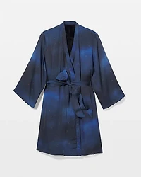 Reversible Short Robe with Plush Interior