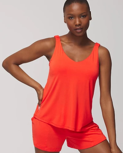 Shirred Strap Pajama Tank