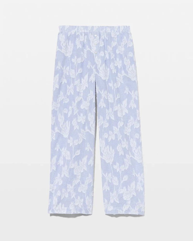 Cotton Striped Jacquard Pajama Pants