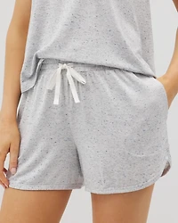 Slub Curved Hem Pajama Short