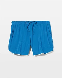 Solid Piped Pajama Shorts