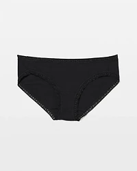 Cotton Hipster Panty with Lace Trim