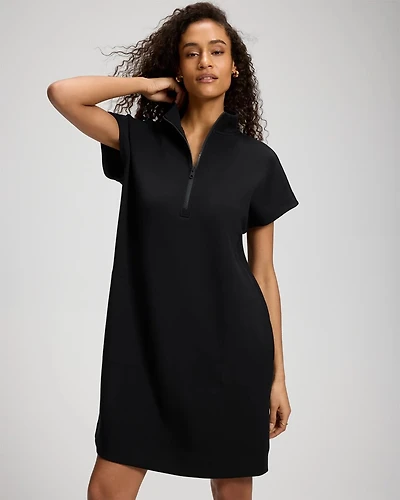Modern Modal Quarter-Zip Short Sleeve Lounge Dress