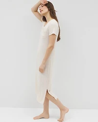 Slub Short Sleeve Long Sleepshirt