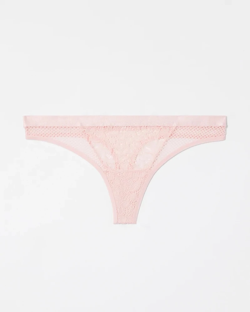 Mixed Media Thong Panty