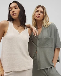 Crinkle Knit Tank Top