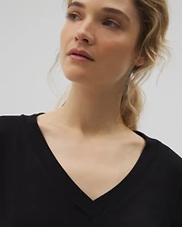 Long-Sleeve V-Neck Pajama Top