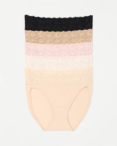 High-Leg with Perfect Lace Waist Panty 5-Pack