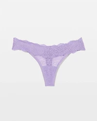 Embraceable Thong Panty with Crochet Lace