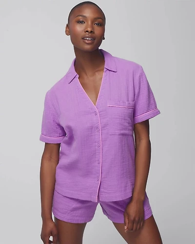 Short-Sleeve Pajama Top