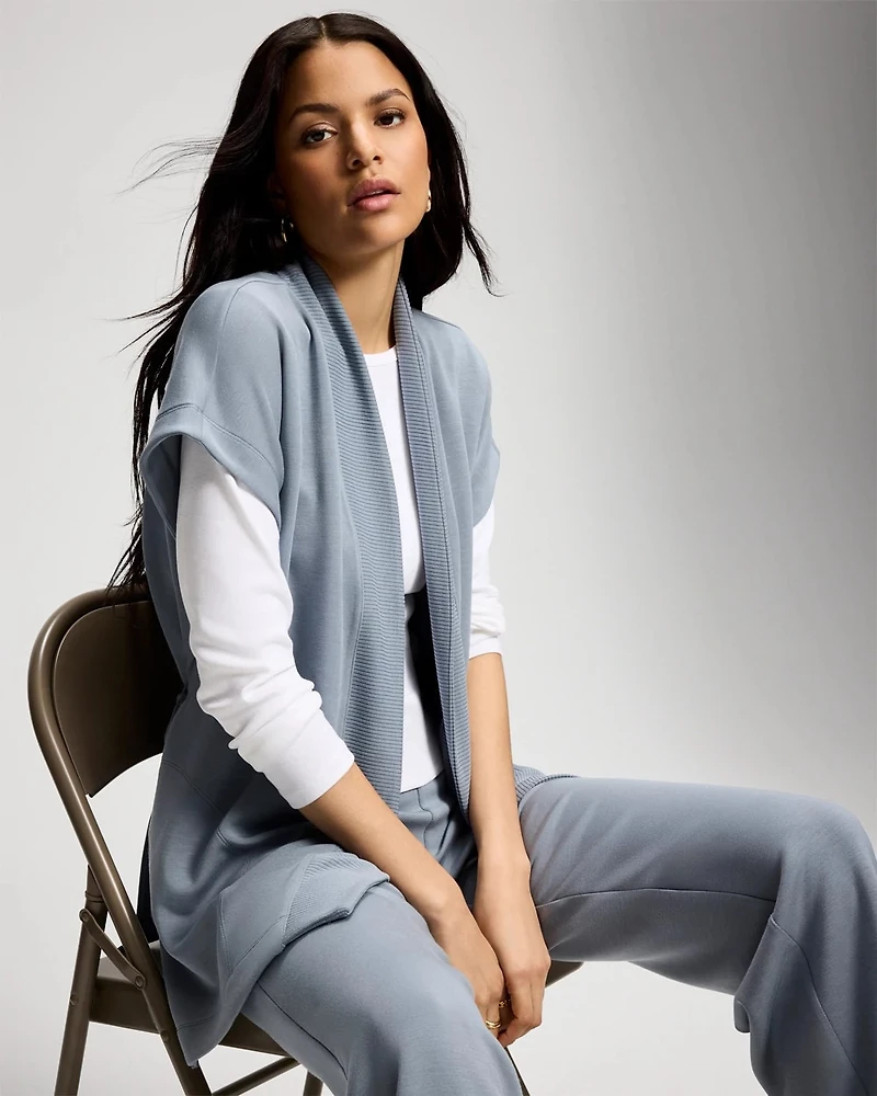 Modern Modal Relaxed Belted Wrap Vest