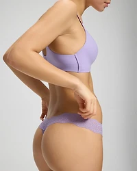 Embraceable Thong Panty with Crochet Lace