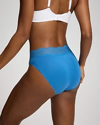 High-Leg Brief Panty with Crochet Lace