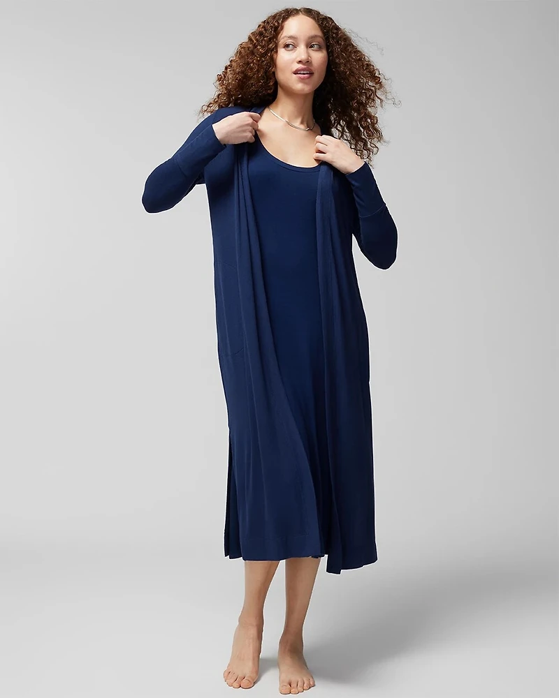 Long Ribbed Pajama Cardigan