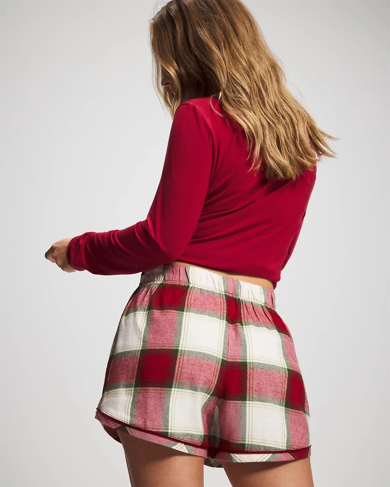 Velvet Piped Boxer Pajama Short