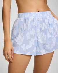 Cotton Striped Jacquard Pajama Shorts