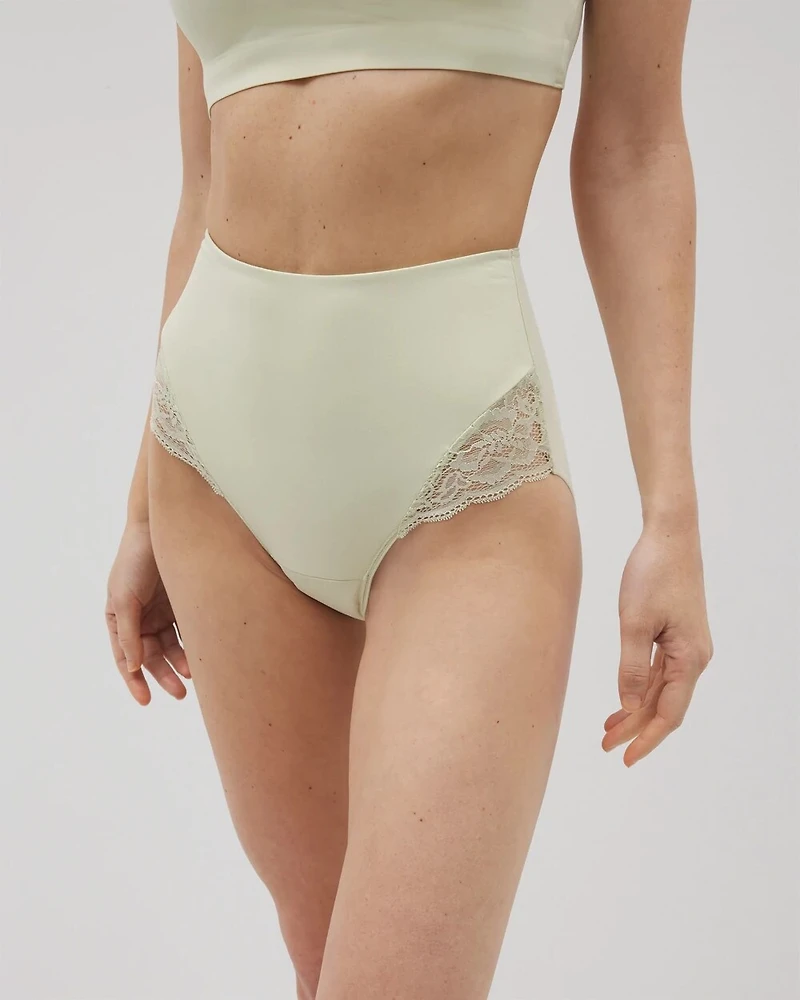 High-Waist Brief Panty with Lace