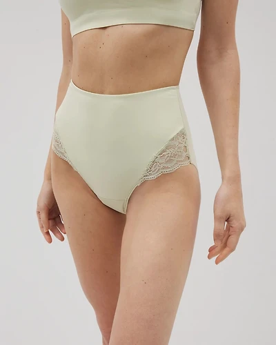 High-Waist Brief Panty with Lace