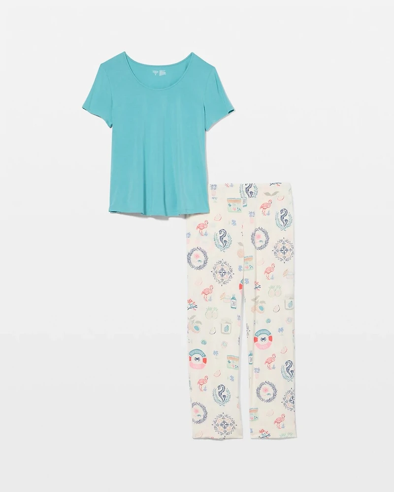 Packaged Short-Sleeve Pant Pajama Set