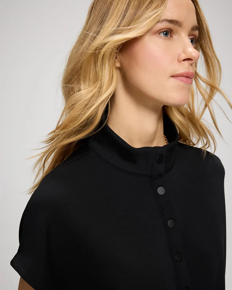Modern Modal Quarter-Zip Short Sleeve Jacket