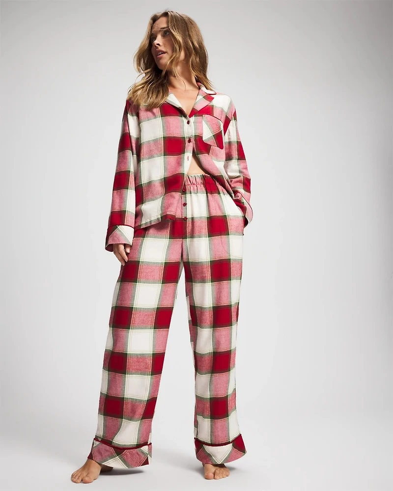 Velvet Piped Relaxed Pajama Pant