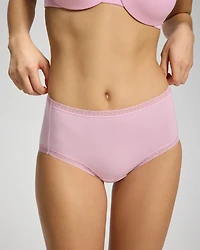 Cotton Brief Panty with Lace Trim