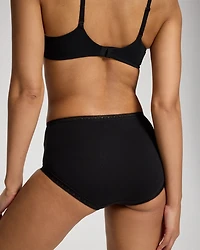 Cotton Brief Panty with Lace Trim