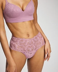 High-Waist Thong Panty with Signature Lace