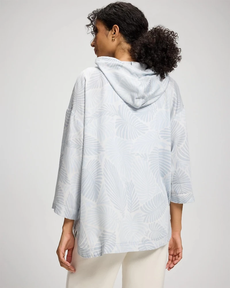 Chambray Oversized Zip-Up Jacket