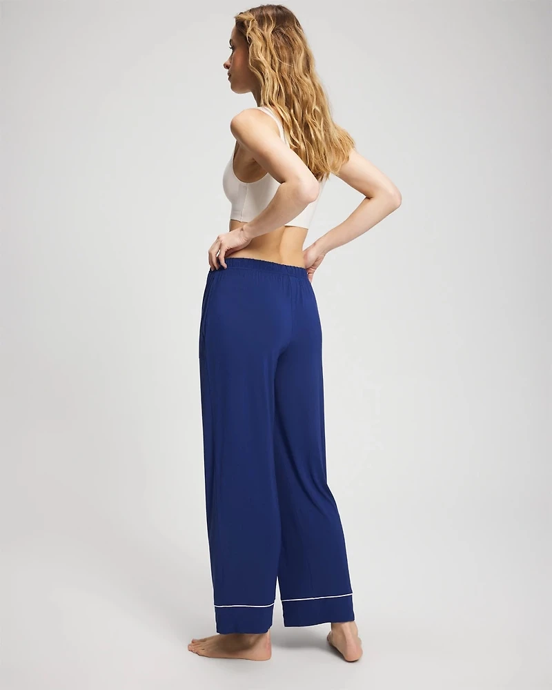 Solid Piped Pajama Pant