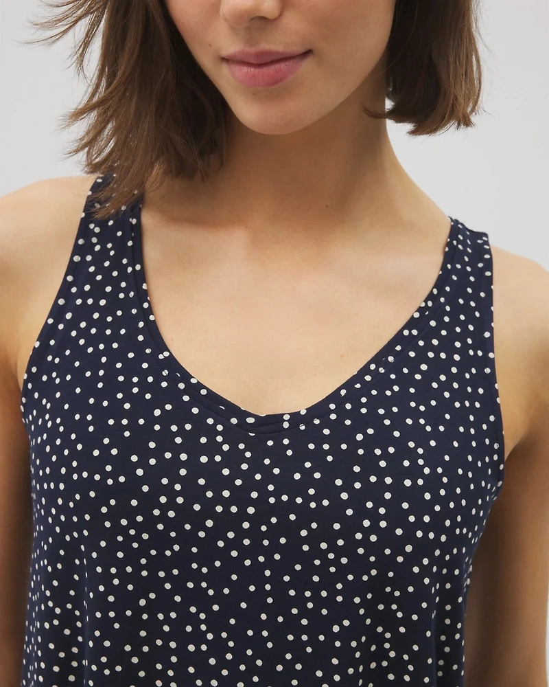 Printed V-Neck Pajama Tank