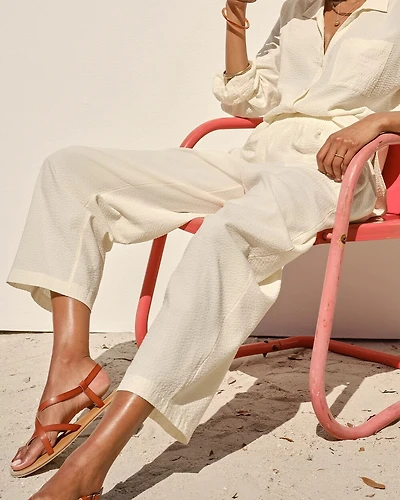 Textured Stripe Relaxed Barrel Pants