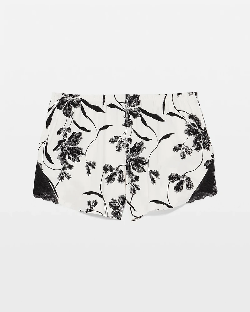 Lace Trim Pajama Short