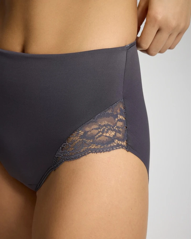 High-Waist Brief Panty with Lace