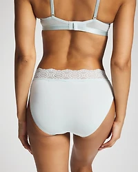 High-Leg Brief Panty with Crochet Lace