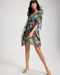 Color Spectrum Chiffon Caftan Swim Cover Up