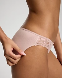 Cotton Blend Bikini Panty with Lace