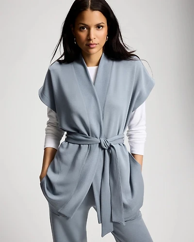 Modern Modal Relaxed Belted Wrap Vest