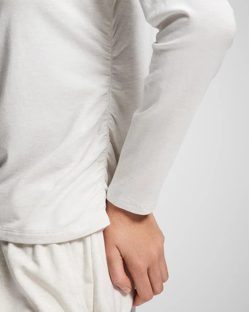 Ruched Long Sleeve Pajama Tee
