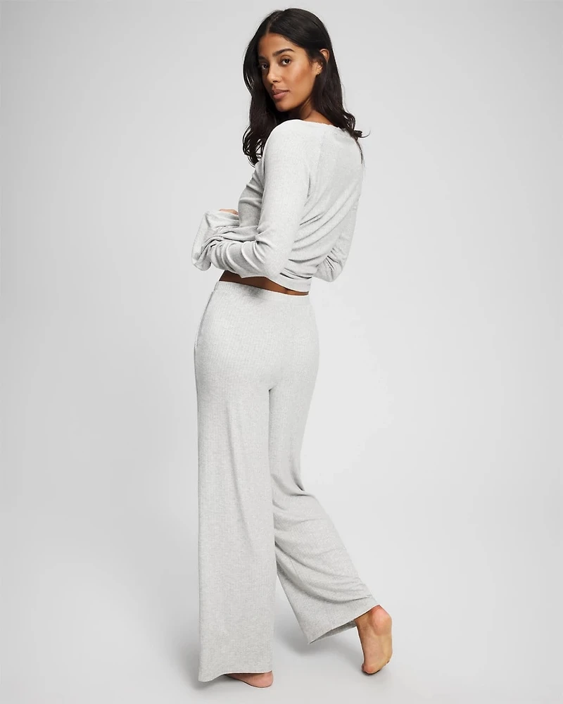 Pointelle Wide Leg Pajama Pant