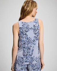 Printed V-Neck Pajama Tank