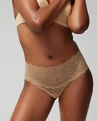 High-Waist Thong Panty with Enchanting Lace