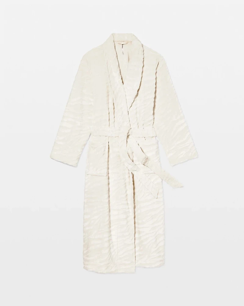 Textured Plush Long Robe